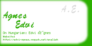 agnes edvi business card